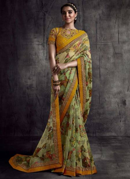 Yellow Heavy Wedding Wear Fancy New Designer Saree Collection 8310
